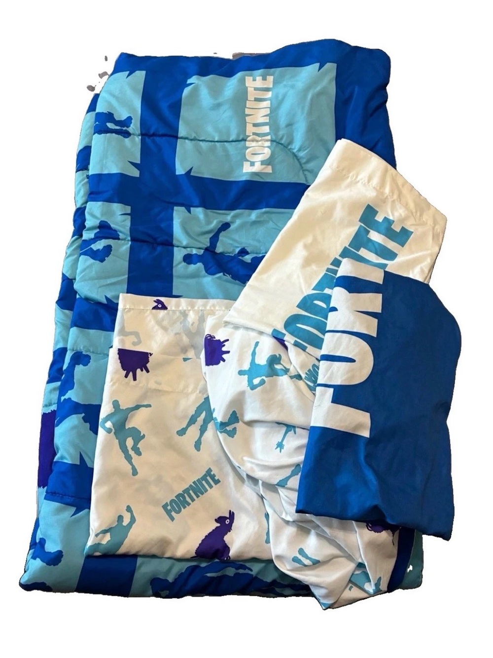 Blue Kids Twin Fortnite Bedding Set - reversible Comforter & Sheets/pillowcase